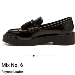 Women’s black 1” platform loafers.